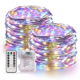 33 Feet 100 LED Fairy Lights with Remote Timer, 2 Pack Battery Operated Twinkle String Lights for Bedroom, Garden, Party