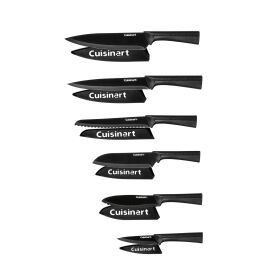 Cuisinart C55-12PMB 12-Piece Metallic Knife Set with Blade Guards, Black