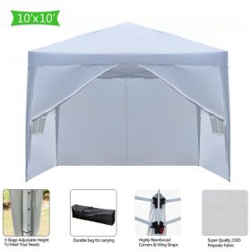 3 x 3m Two Doors & Two Windows Practical Waterproof Right-Angle Folding Tent White