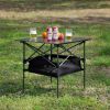 1-piece Folding Outdoor Table with Carrying Bag,Lightweight Aluminum Roll-up Square Table for indoor, Outdoor Camping, Picnics, Beach,Backyard, BBQ