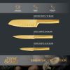 Thyme & Table 3-Piece Gold Knife Set with Protective Sheaths