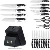 Knife Sets,McCook MC65B 20 Piece German Stainless Steel Forged Kitchen Knife Block Set, Cutlery Set with Black Block