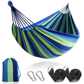 Outdoor Garden Camping Hammock With Straps;  Durable Hammock Holds (Color: Blue, size: 280*80cm)