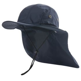 Wide Brim Sun Screen Hat With Neck Flap; Adjustable Waterproof Quick-drying Outdoor Hiking Fishing Cap For Men Women (Color: Light Gray, size: 58-60cm/22.83-23.62in)