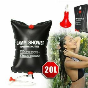 20L Camping Shower Portable Compact Solar Sun Heating Bath Bag Outdoor Travel (Default: Default)