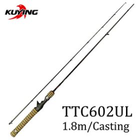 KUYING TETON 1.56m 1.8m 1.86m 1.9m 1.92m 1.98m Super Ultra Soft Light Baitcasting Casting Spinning Lure Fishing Rod Pole Combo (Color: TTC602UL)