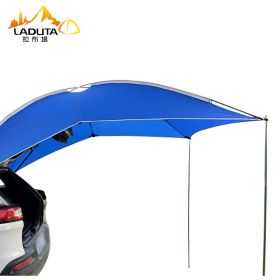 Outdoor Waterproof Tent Awning Durable Car SUV Sedan Camping Anti-UV Tent For Self-driving Camping Traveling Sun Shade Dropship (Color: Blue 280x190cm)