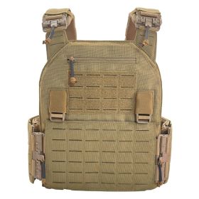 Qucik Release Full Protect Upgrated Laser Cutting plate carrier 1000D Nylong tactical vest (Color: CB)