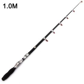 Mini 1.0m-2.3m Portable Telescopic Fishing Rod Spinning Carbon Fish Hand Fishing Tackle Sea Rod Fishing Pole (Color: 1.0m)