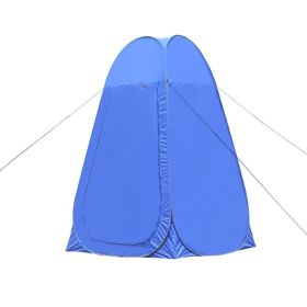 Portable Privacy Shower Toilet Camping Pop Up Camouflage Function Outdoor Picnic Shift Bathing Dressing Tent Fishing Tents (Color: Blue)