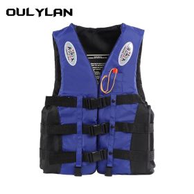 Oulylan Drifting Safety Vest Water Sports Fishing Water Ski Vest Kayaking Boating Swimming Adults Life Jacket Safety Life Vest (Color: Blue, size: M)