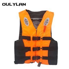 Oulylan Drifting Safety Vest Water Sports Fishing Water Ski Vest Kayaking Boating Swimming Adults Life Jacket Safety Life Vest (Color: Orange, size: XXXL)