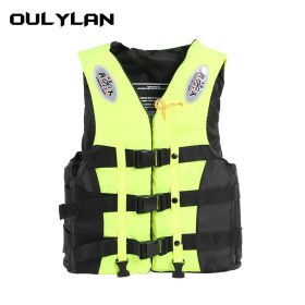 Oulylan Drifting Safety Vest Water Sports Fishing Water Ski Vest Kayaking Boating Swimming Adults Life Jacket Safety Life Vest (Color: Yellow, size: XL)