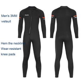 Oulylan 3MM Neoprene Wetsuit Men Surf Scuba Diving Suit Underwater Fishing Spearfishing Kitesurf Swimwear Wet Suit Equipment (Color: black BCM3008-B, size: M)