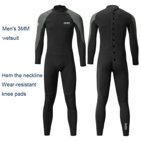 Oulylan 3MM Neoprene Wetsuit Men Surf Scuba Diving Suit Underwater Fishing Spearfishing Kitesurf Swimwear Wet Suit Equipment (Color: black BCM3008-BG, size: XXXL)