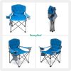 XXL Oversized Camping Chair Heavy Duty 500 LBS for Big Tall People Above 6'4 Padded Portable Folding Sports Lawn Chairs with Armrest Cup Holder & Pock