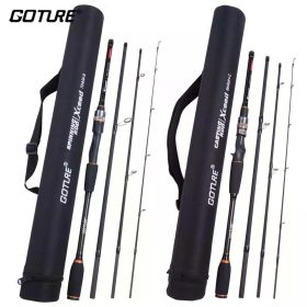 Goture Xceed 4 Setions Travel Fishing Rod With Fuji Guide Ring Carbon Fiber 1.98-3.6M Spinning Casting Lure Rod For Carp Fishing (length: Spin-2.28m-UL(FUJI))