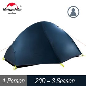 Naturehike Cycling Backpack Tent Ultralight 20D/210T For 1 Person Camping Tent NH18A095-D (Color: 20D - Nevy)