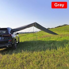 Outdoor Camping Car Awning Shade Sail Car Tail/Side Tent Canopy Sunscreen 210D Oxford Cloth PU2000 Waterproof Sunshade (Color: Gray, size: 300X150CM)