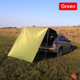 Outdoor Camping Car Awning Shade Sail Car Tail/Side Tent Canopy Sunscreen 210D Oxford Cloth PU2000 Waterproof Sunshade (Color: Army Green, size: 440X200CM)