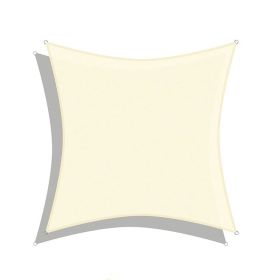 16'x16' Square Sun Shade Sail for Outdoor Backyard Patio Garden (Color: Rice White, size: 16ft x 16ft)