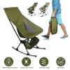 Portable Camping Rocking Chair 198LBS Weight Capacity Included Carry Bag High Back Rocker Chair For Patio Fishing Beach Lawn Travel