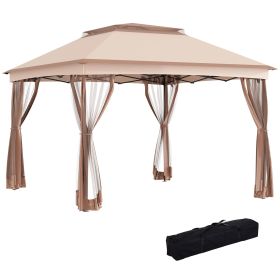 Outsunny 11' x 11' Pop Up Canopy, Outdoor Patio Gazebo Shelter with Removable Zipper Netting (Color: as Pic)