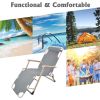 Set of 2 Outdoor Reclining Lawn Chairs Adjustable Folding Patio Recliners with Pillow 70"L for Pool Lawn Beach