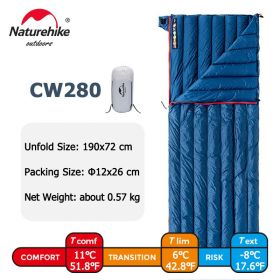 Naturehike Goose Down Sleeping Bag Naturehike Camping Ultralight Sleeping Bag Winter Waterproof Sleeping Bags (Color: CW280 Navy Goose)