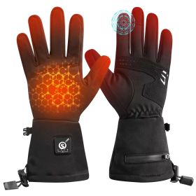 Winter Motorcycle Fashionable USB Heating Snowboarding Gloves Waterproof Windproof Touch-Screen Features Skiing (Color: Black, size: M)